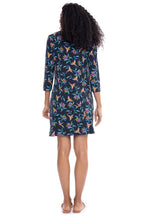 Women's Oceanside Tunic Dress with 3/4 Sleeve | Navy Birds of Paradise