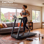DeerRun All-New 2026 A1 Pro Move+ Smart Foldable Treadmill with 6% Incline & NFC | 350 lbs, 10 mph, Black