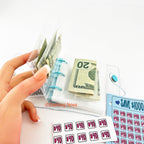 Clear Cover 1000 Dollar Savings Challenge Book 3-Ring PVC Money Saving Binder Personal Finance Budgeting Organizer