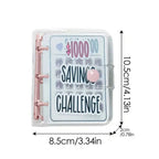Clear Cover 1000 Dollar Savings Challenge Book 3-Ring PVC Money Saving Binder Personal Finance Budgeting Organizer