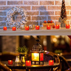 12-Pieces: Amber Yellow LED Tealight Flameless Candles with Timer