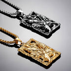 Titanium steel lace relief Guan Gong pendant pendant