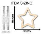Unfinished Wood Star Outline Shape - Craft - up to 46" DIY