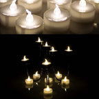 24-Piece: Warm White Tealights Timer Flameless Smokeless Candles