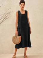 100% Linen Swing Beach Tank Dress GIANA