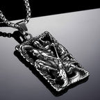 Titanium steel lace relief Guan Gong pendant pendant