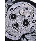 Sugar Skull Embroidered Monochrome Wristlet - Thailand