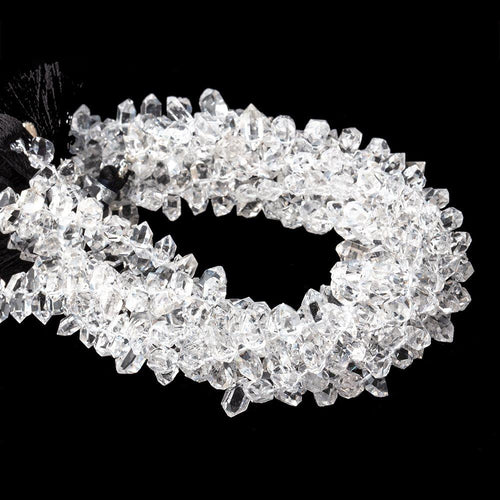 3x5mm Double Terminated Crystal Quartz Beads 7.5 inch 66 pieces