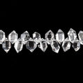 3x5mm Double Terminated Crystal Quartz Beads 7.5 inch 66 pieces
