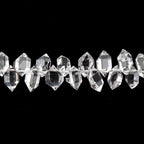 3x5mm Double Terminated Crystal Quartz Beads 7.5 inch 66 pieces