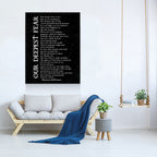 Our Deepest Fear Canvas Wall Art | Marianne Williamson Inspirational Poem