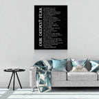 Our Deepest Fear Canvas Wall Art | Marianne Williamson Inspirational Poem