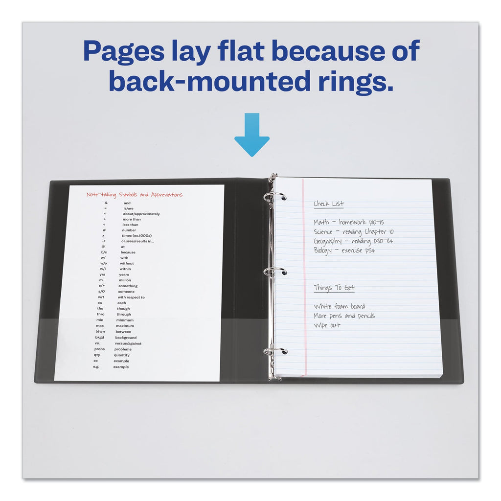 Avery Economy View Binder with Round Rings , 3 Rings, 2" Capacity, 11 x 8.5, Black, (5730)