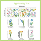 Aryroi Spring Flower Window Sticker Floral Decals Green 12.2x1.3 inch