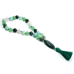 Heart Chakra Meditation Mala – 27 Beads of Rose Quartz & Moss Agate