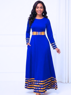 Dashiki Formal Long Sleeved Maxi Dress