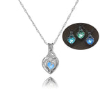 Glow in The Dark Locket necklace For Women Gun skull Heart mermaid Cross tortoise Glowing beads cage pendant Fashion Jewelry