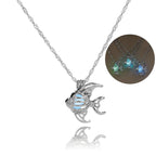 Glow in The Dark Locket necklace For Women Gun skull Heart mermaid Cross tortoise Glowing beads cage pendant Fashion Jewelry