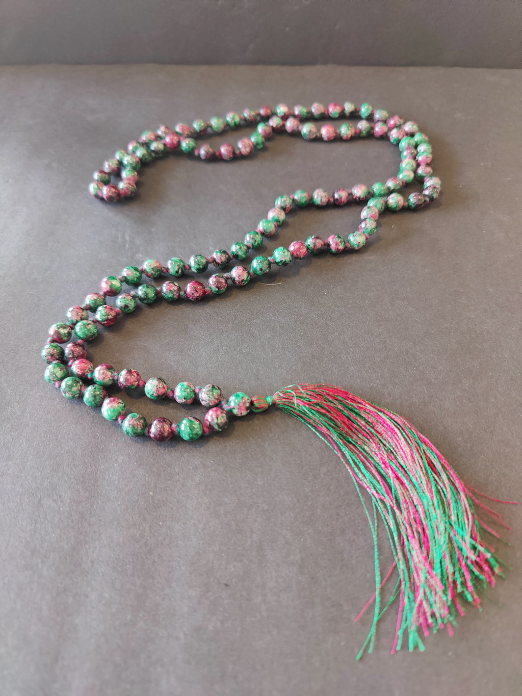 Stone Bead Mala Necklace
