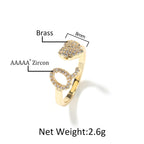 Hip-hop zircon-encrusted 26 English letters ring