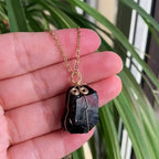 Raw Crystal Wire Wrap Gold Necklaces