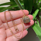 Raw Crystal Wire Wrap Gold Necklaces