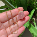 Raw Crystal Wire Wrap Gold Necklaces
