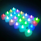 24PCS LED Candle Tea Lights Battery Operated Red Shells Romantic Decoration Flameless  Wedding Party Use