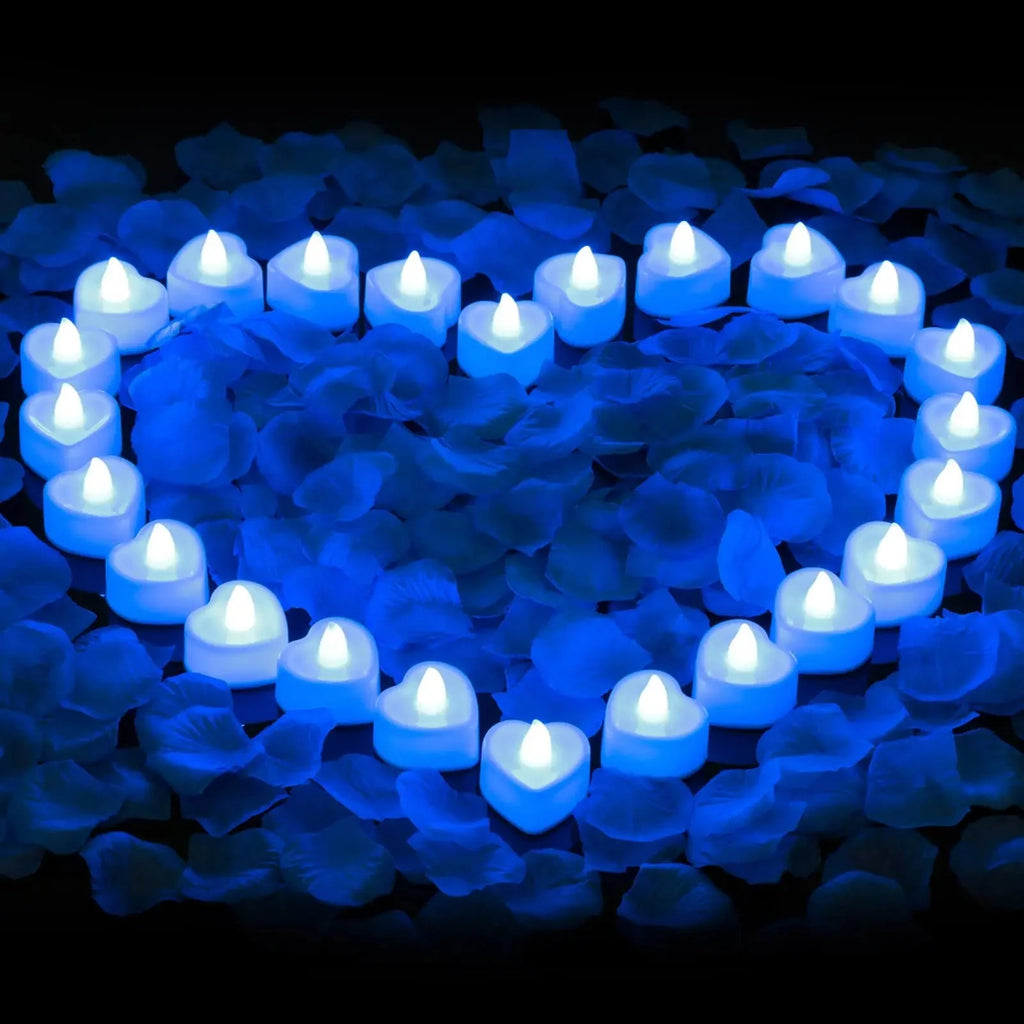 24PCS LED Candle Tea Lights Battery Operated Red Shells Romantic Decoration Flameless  Wedding Party Use