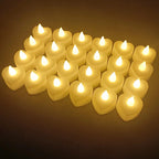 24PCS LED Candle Tea Lights Battery Operated Red Shells Romantic Decoration Flameless  Wedding Party Use