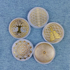 Selenite Spiritual Gold Symbol Plates