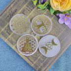 Selenite Spiritual Gold Symbol Plates