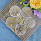 Selenite Spiritual Gold Symbol Plates