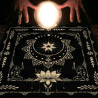 1pc Tarot tablecloth with your power, snake shaped floral and plant print astrology tablecloth, altar decoration tablecloth