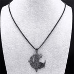 Smoking Witch Broom Moon Necklace