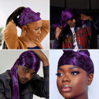 Broadus Collection Headwrap Scarf by Shante & Snoop Dogg, Purple Butterfly