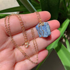 Raw Crystal Wire Wrap Gold Necklaces