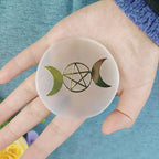 Selenite Spiritual Gold Symbol Plates