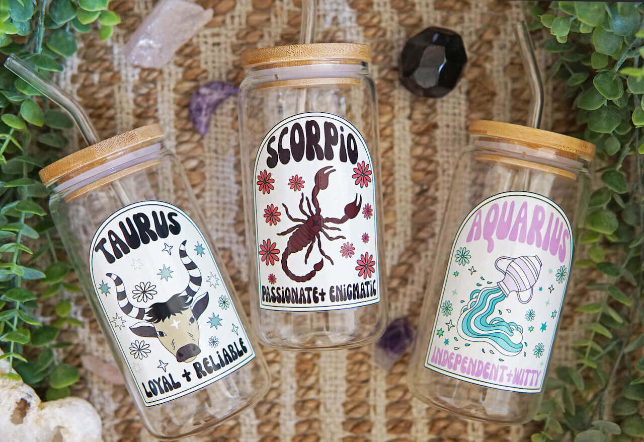 Zodiac Astrology Horoscope Glass Cup