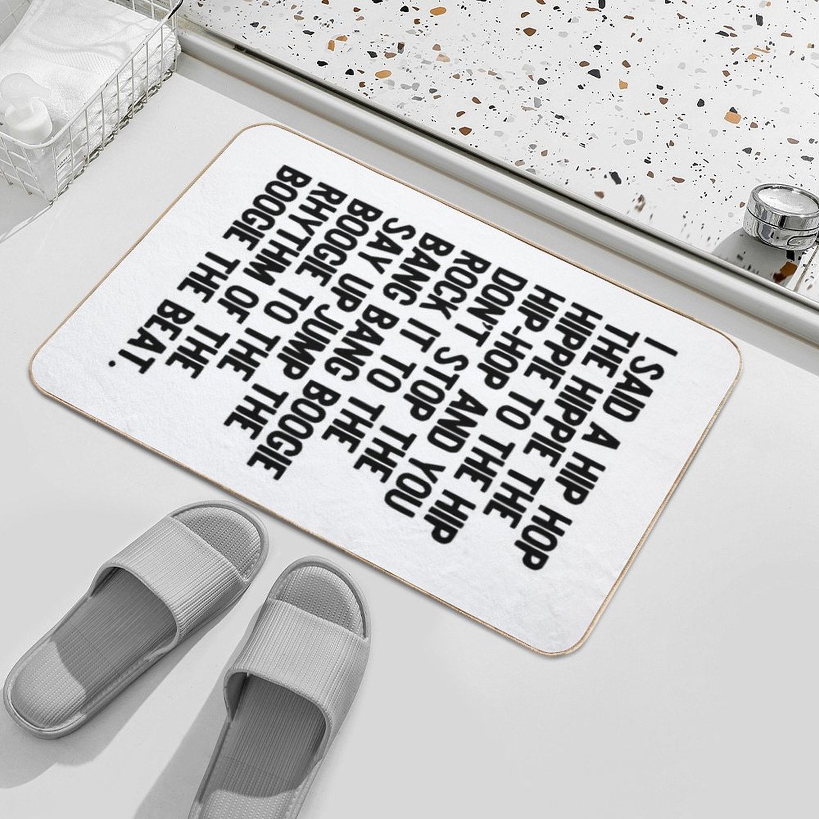Rappers Delight - Sugar Hill Gang Lyric Art Music - Hip Hop Music Poster - Classic Rap Song - I Said A Hip Hop Bath Mat