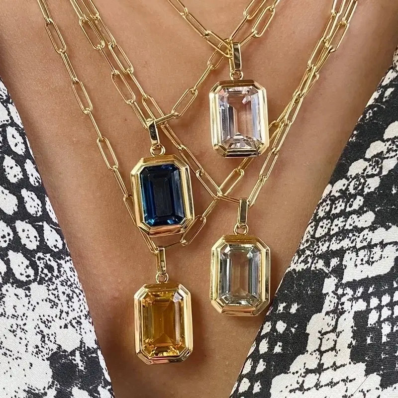 Molly Zircon Pendant Necklace in Crystal Clear