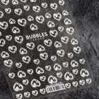 Bubble Cute Black Red Hearts Nail Stickers Nail Art Decorations Nail Decals Design Self-Adhesive 3D Wave Design Decoration for Women Girls Adhesive Striping Tape Nail Art Stickers