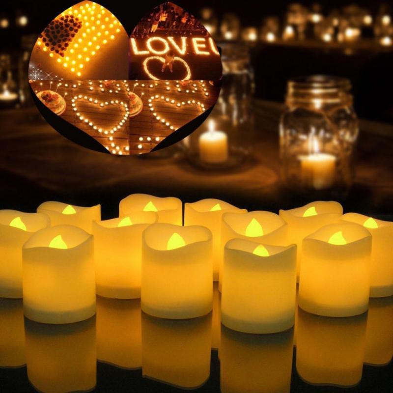 Candles With Battery Multicolor Candle Realistic And Bright Flickering Bulb Battery Operated Flameless LED Tea Light For Seasonal & Festival Celebration Lamp Decorative Aromatic Candles Reusable Night Lamp Wedding Birthday Party Decor Candle