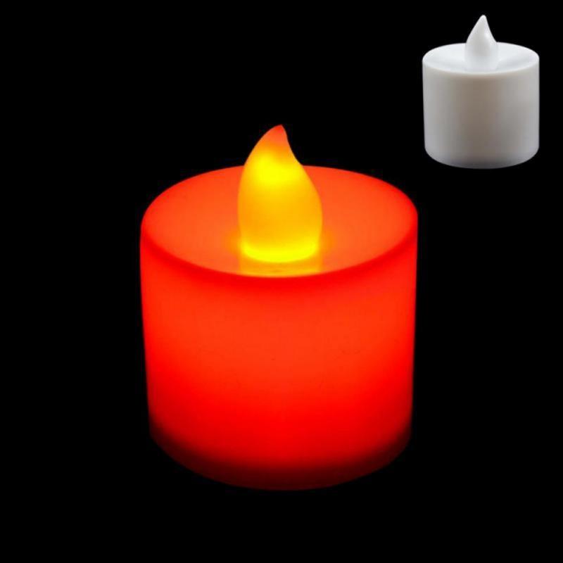 Candles With Battery Multicolor Candle Realistic And Bright Flickering Bulb Battery Operated Flameless LED Tea Light For Seasonal & Festival Celebration Lamp Decorative Aromatic Candles Reusable Night Lamp Wedding Birthday Party Decor Candle