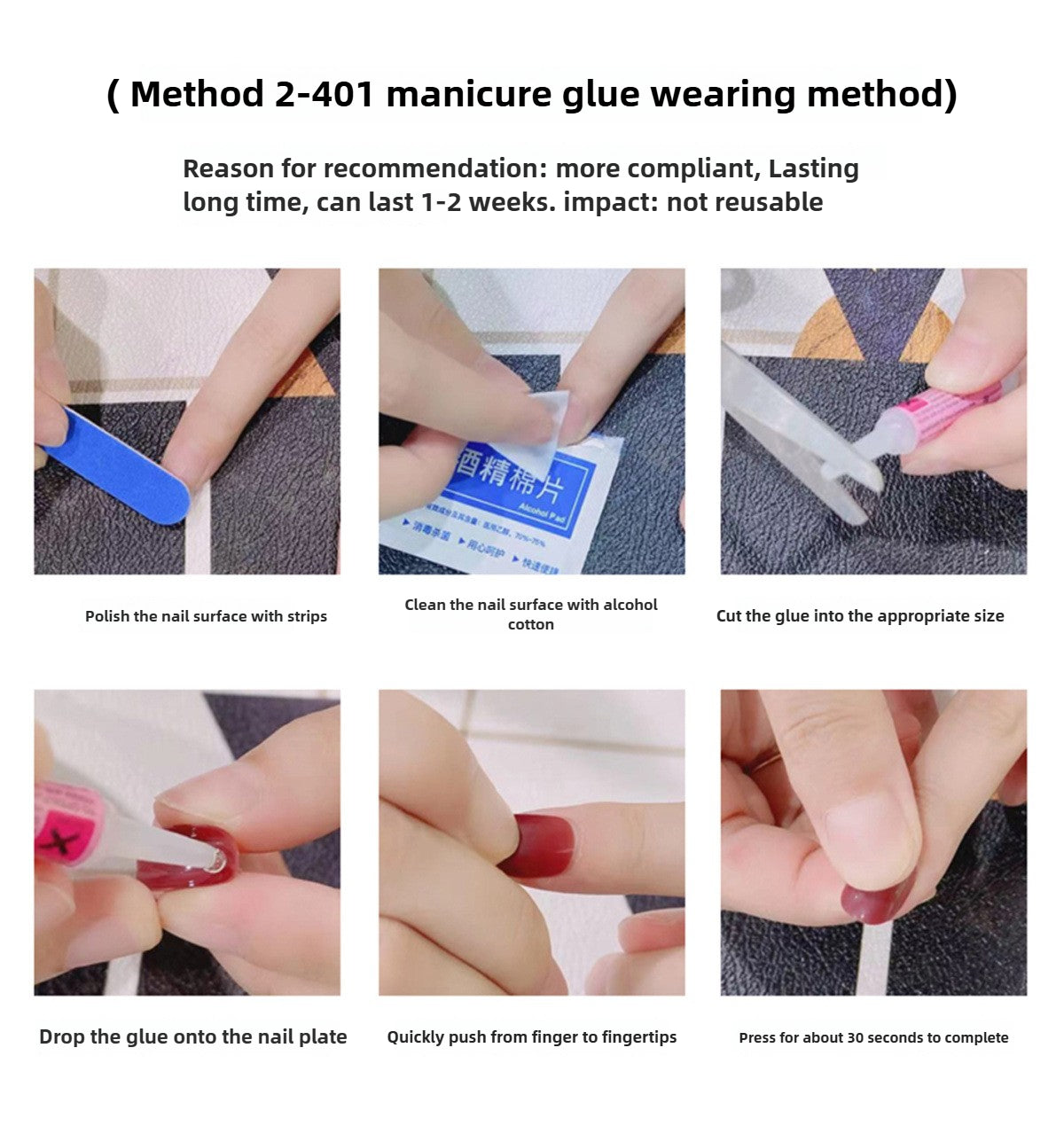 1002- Handmade press on nails fake nails removable