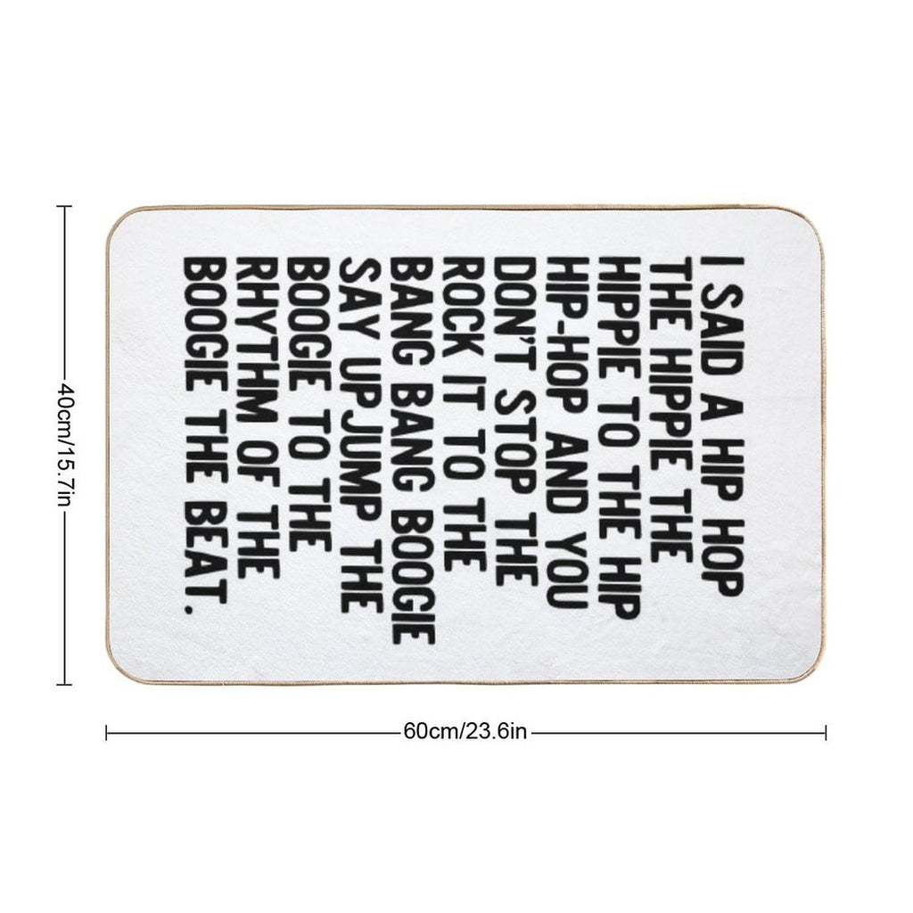 Rappers Delight - Sugar Hill Gang Lyric Art Music - Hip Hop Music Poster - Classic Rap Song - I Said A Hip Hop Bath Mat