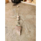 Natural Raw Rose Quartz, Amethyst Quartz Dowsing Pendulum