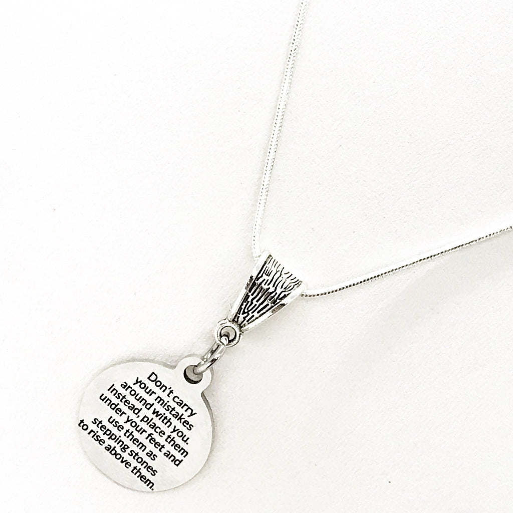 Motivation Gift, Don’t Carry Your Mistakes, Use Them As Stepping Stones,  Necklace Gift,Gift For Her, Motivation Gift, Motivation Jewelry