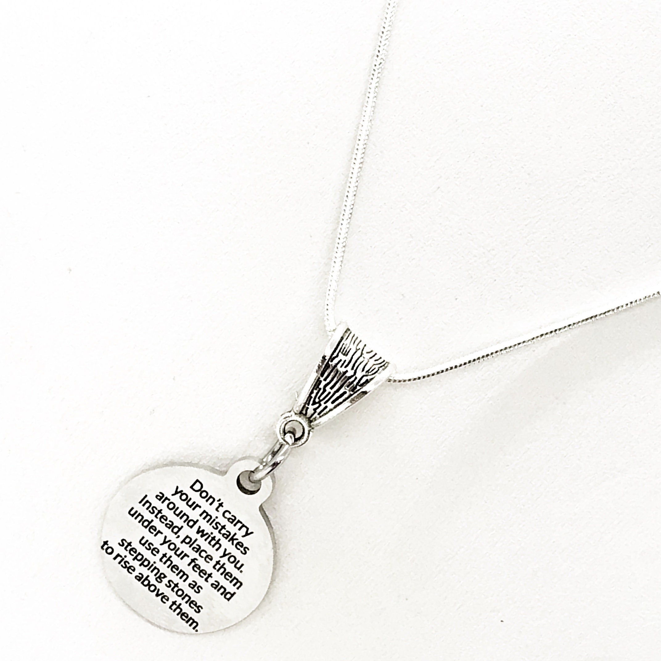 Motivation Gift, Don’t Carry Your Mistakes, Use Them As Stepping Stones,  Necklace Gift,Gift For Her, Motivation Gift, Motivation Jewelry