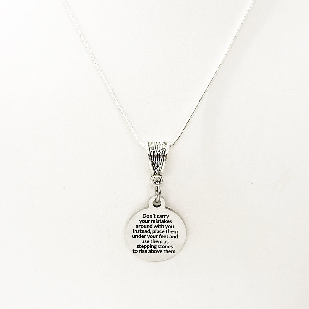 Motivation Gift, Don’t Carry Your Mistakes, Use Them As Stepping Stones,  Necklace Gift,Gift For Her, Motivation Gift, Motivation Jewelry